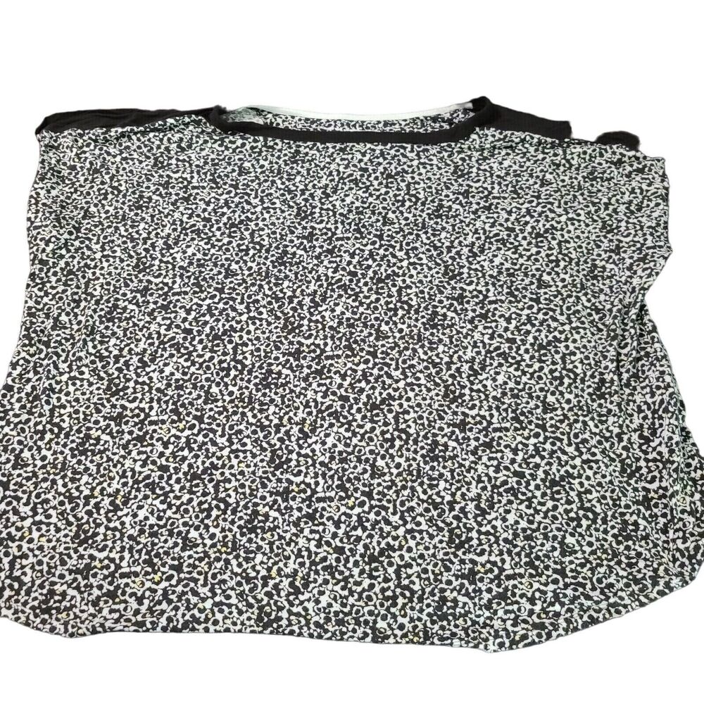 Layla Womens T-Shirt Multicolor Size 2X Cotton Cap Sleeve Pullover